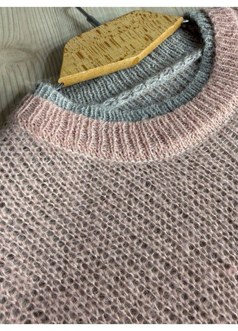 Розовый демисезонный свитер женский a-n 8096 двухслойный вязаный паутинка No Brand