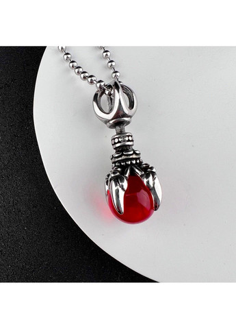 Готичний панк кулон з червоною кульою з медичної сталі PS-091 No Brand (299340118)