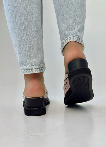 Пудровые шлепанцы женские кожаные Sherlock Soon