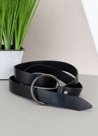 Ремень женский с кольцом под платье или пиджак HC-2588 (130 см) кожаный черный HandyCover (305699071)