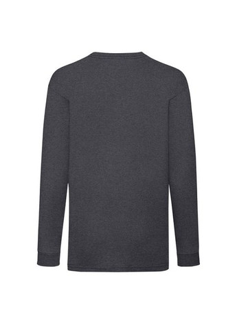 Темно-серый демисезонный повседневный, кэжуал лонгслив Fruit of the Loom однотонный