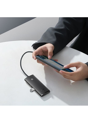 USB-хаб Type-C HUB Adapter (Type-C to USB 3.0*4) 25cm Black (WKQX030301) Baseus Lite Series 4-Port (369159754)