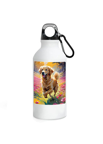 Фляга (пляшка) для води з карабіном Собака (Туристична, Для кемпінгу, Для спорту) #04 500 мл Білий No Brand (323639259)