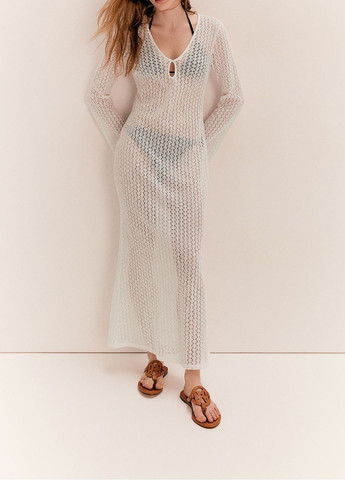 Молочна пляжна сукня H&M однотонна