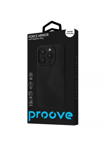 Чехол с поддержкой magsafe Force Armor Case with Magnetic Ring iPhone 16 PRO MAX black (59496) Proove (356129296)