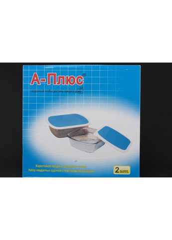 Набор стеклянных квадратных лотков 2шт 1085 A-Plus (315825183)