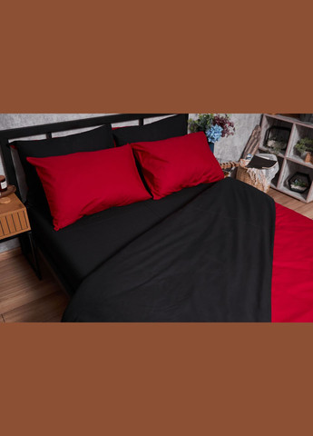 Комплект постільної білизни Бязь Gold Люкс євро 200х220 наволочки 2х70х70 (MS-820003162) Moon&Star Cherry Black (288043505)