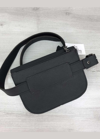 Молодежная кожаная сумка поясная/кроссбоди для девочек «Stacy» графитовая WeLassie (298921112)