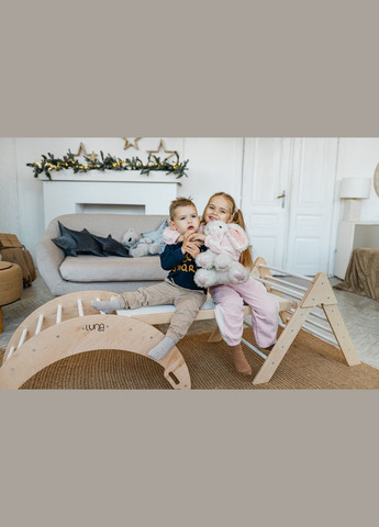 Дитячий набір Монтессорі Трикутник Піклер + Арка Піклер + Гірка + Матрасик. БІЛИЙ LunaToys (306552742)