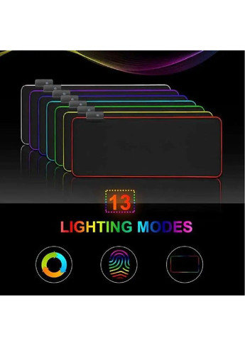 Игровая поверхность геймерский игровой коврик тканевый для мыши с RGB подсветкой 800х300 мм (476289-Prob) Черный Unbranded (278229229)