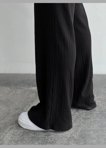 Однотонные чёрные штаны из ангоры лапша люкс качества (50% хлопка), базовые из мягкой и приятной к телу ткани No Brand 589 (285786241)