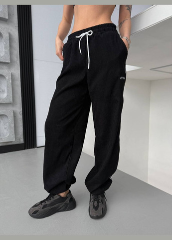 Женские брюки палаццо с вышивкой черные No Brand штани (326600185)