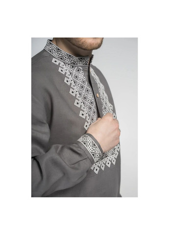 Темно-сіра чоловіча вишиванка захар темно-сіра розмір xxl (5000476) VOVNA (371645233)