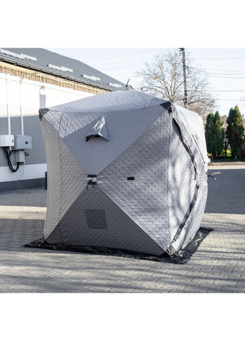 Палатка зимняя утепленная "Куб" (3-х местная 210х210х210), Зимняя палатка для рыболова туризма кемпинга и путешествий Серая LUGI (370800939)