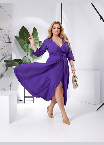 Фіолетова жіноча сукня міді із софта колір фіолет р.50/52 454014 New Trend