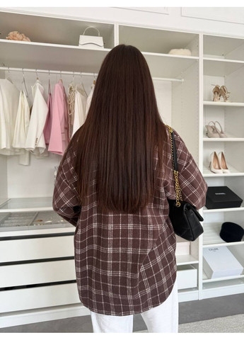 Жіноча утеплена сорочка оверсайз в клітинку MonCher (361057439)