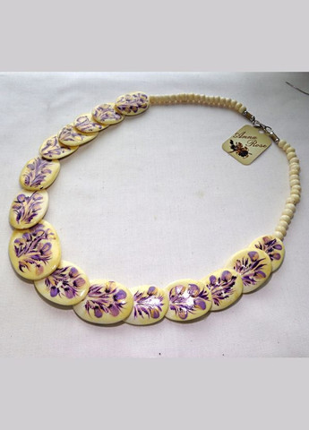 Колье украшение на шею слоновая кость "Нежные Фиалки" No Brand (358224482)