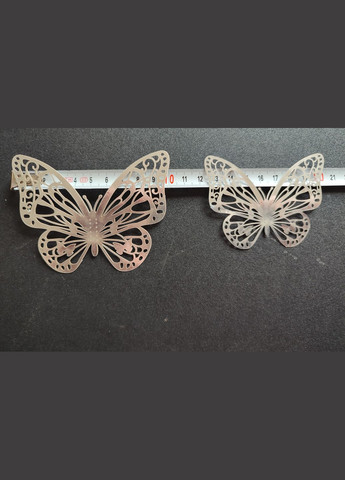 3D дзеркальні наклейки метелика, срібло 12 шт. набір No Brand (324271511)