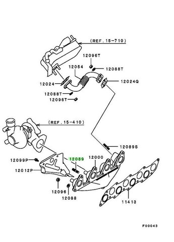 Оригинальный штифт выпускного коллектора 1515A015 Л200, Паджеро Спорт, Паджеро Вагон 4N15 Mitsubishi L200 (345737909)