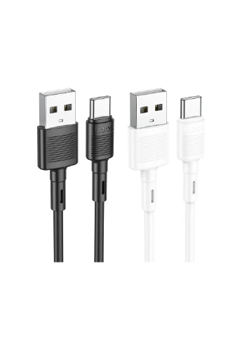 Кабель USB to Type-C 3A, 1m, PVC, PVC соединители, Черный Hoco X83 (389495708)
