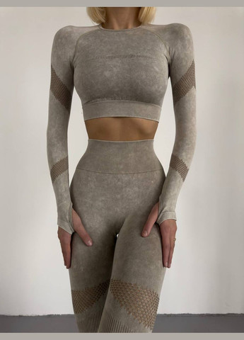 Жіночий двійка для фітнесу бежевий No Brand костюм (322054928)