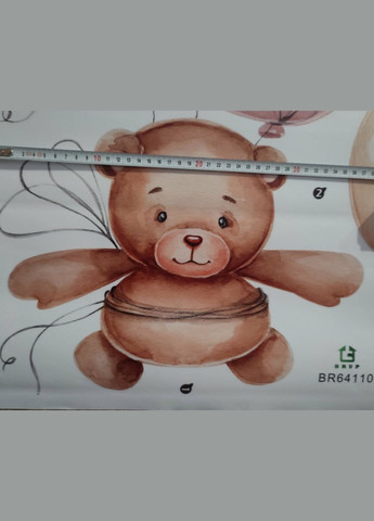 Вінілова наклейка на стіну в дитячу Ведмедик на повітряних кульках (лист 45 х 60 см) Б194-24 No Brand (302241984)