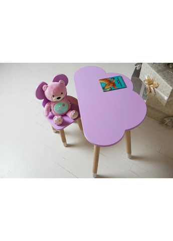 Дитячий столик Хмарка для навчання та ігор (Фіолетовий) та стільчик Метелик (Фіолетовий) No Brand (331639875)