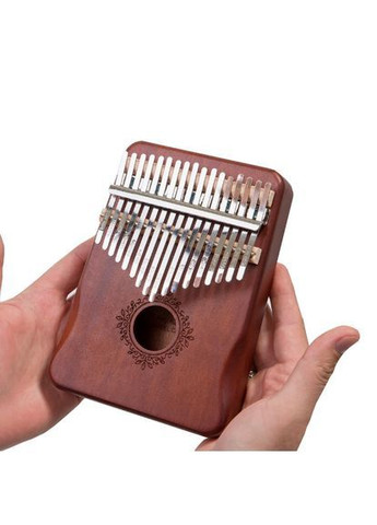 Музичний інструмент Калімба Kalimba на 17 язичків Ручне фортепіано Коричневий з Візерунком K-17-01K No Brand (370160618)