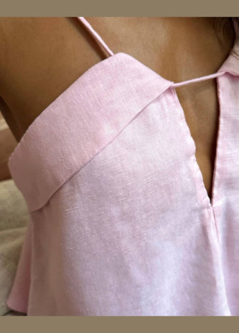 Женский льняной топ с открытыми плечами и изящным вырезом. MonCher (339054958)