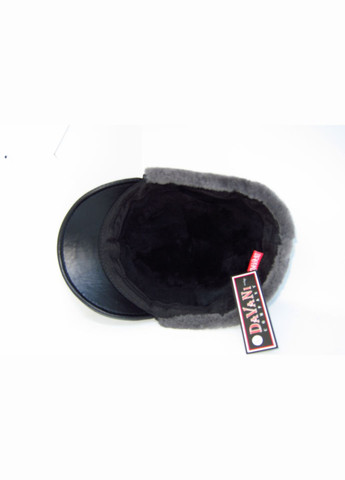 Чоловіча зимова шапка з натуральної шкіри чорна на натуральному хутрі DAVANI 00503 No Brand кепка немка (315890502)