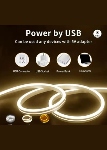 Стрічка світлодіодна водонепроникна гнучка 2 м 4500 К натуральний білий No Brand (365287981)