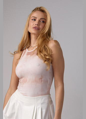 Майка в рубчик у техніці тай-дай 240415 Lurex — 299261196