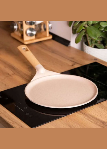 Сковорода для блинов с антипригарным мраморным покрытием 28 см, бежевый MGC (322771219)