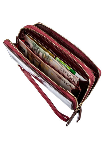 Клатч женский кожаный с двумя отделениями 18907 Бордовый st leather (306881515)