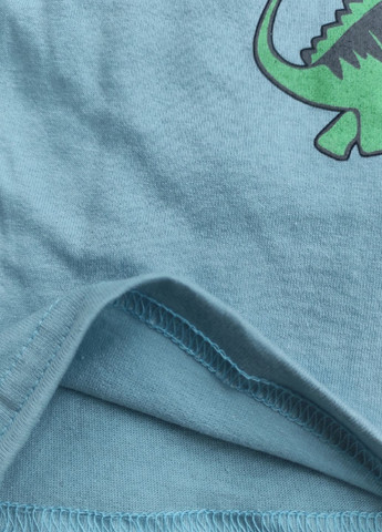 Голубой летний костюм (комплект) шорты футболка динозавр No Brand