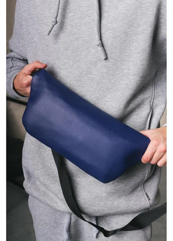 Сумка бананка Louis Vuitton синяя экокожа на пояс через плечо слинг мужской брендовый для города и отдыха. No Brand (402462165)