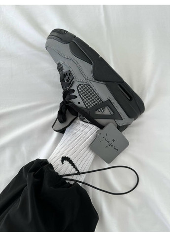 КРОССОВКИ ЖЕНСКИЕ NIKE AIR JORDAN 4 X CACTUS JACK GREY BLACK НАЙК АИР ДЖОРДАН No Brand серые демисезоны (368647187)
