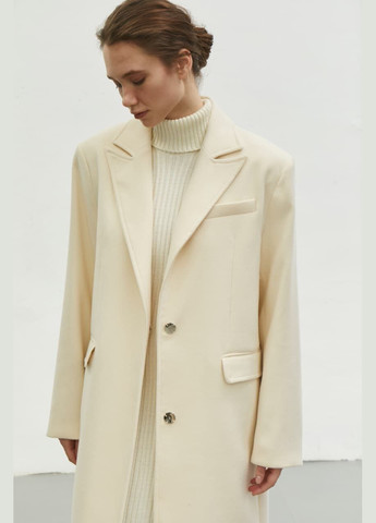 Молочное демисезонное Пальто оверсайз Молочный 651 Papaya