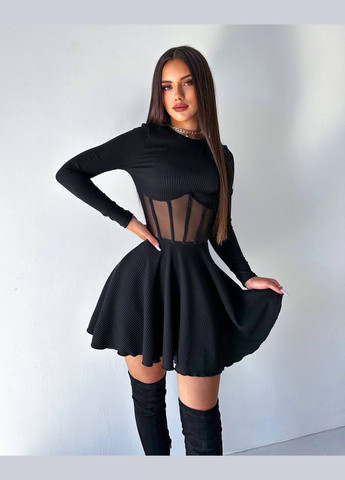 Черное кэжуал платье N.Family однотонное