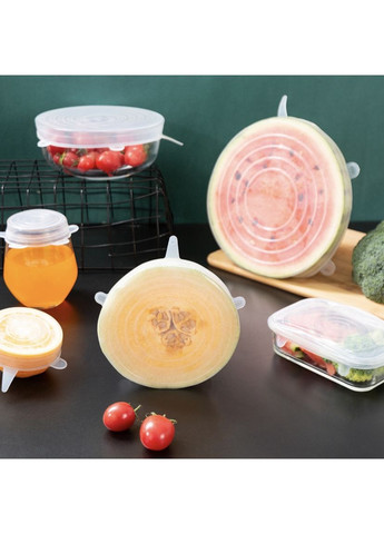 Набор универсальных силиконовых крышек для посуды, тарелок, мисок, 6 шт. China (366874381)