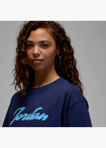 Женская футболка Graphic T-Shirt Blue FV7200-410 Air Jordan - (332609727)