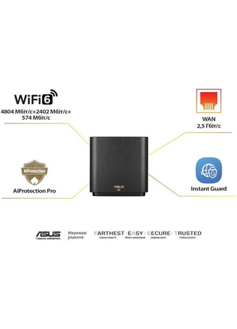 Wi-Fi Mesh-система ZenWiFi XT9 1pk Black (90IG0740-MO3B50) Asus (341485993)