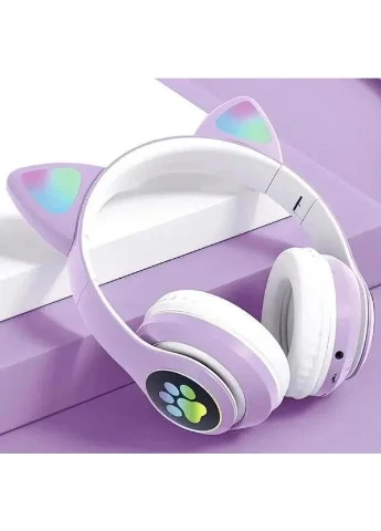 Бездротові навушники з котячими вушками Cat Ear Bluetooth для дітей з підсвічуванням та FM-радіо Zibi (379898819)
