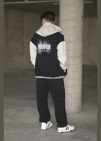 Черный зимний костюм на флисе оверсайз popluzhnaya