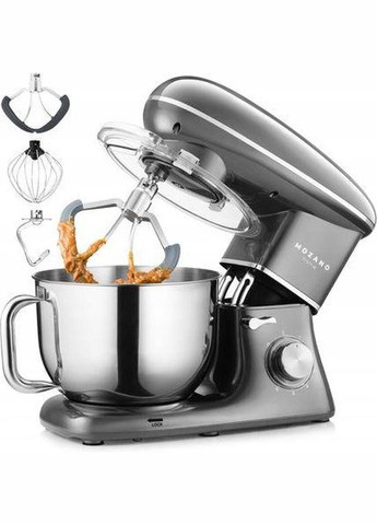 Планетарний тістоміс з чашою нержавіюча сталь AGD/ROB/01 (2300 Вт, 6.2 л, 6 швидкостей) Mozano (312233925)