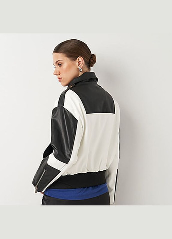 Чорна демісезонна женская куртка из искусственной кожи a-ona k144151bl - s Ricco Grande