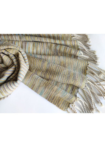 Тканый бежево-горчичный шарф ручной работы из мериноса. No Brand (370438586)