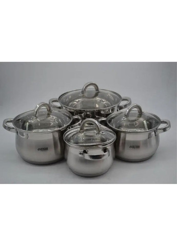 Набір каструль із нержавіючої сталі 8 предметів BN-210 Benson (354805247)