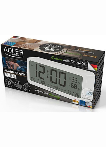 Настільний годинник AD 1195 white 5х9.3х19.2 см білий Adler (364755843)