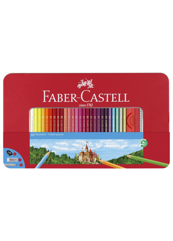 Набір олівців 60 кол. FABER CASTELL Classic металева коробка Faber-Castell (284723154)
